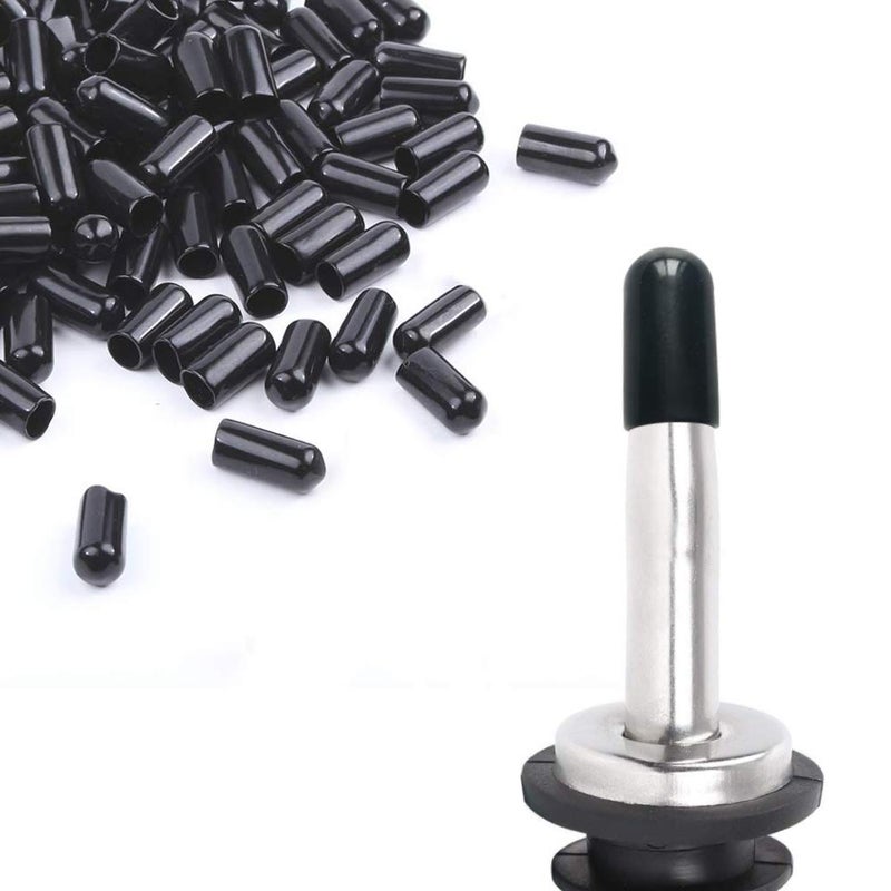 Golf 200Pcs liquor spout covers,Pourers Spouts Covers Dust Rubber Caps for Olive Oil Liquor Bottles (Black) - Image 1